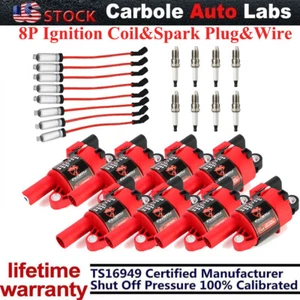 8P Ignition Coil&Spark Plug&Wire Set For Chevy Silverado 1500 Tahoe GMC Sierra - Picture 1 of 12