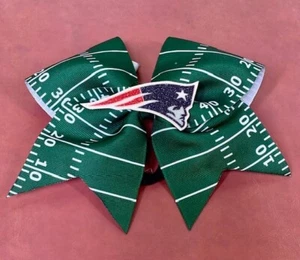 New England Patriots Football Inspired Green Field Logo Cheer Handmade Hair Bow - Picture 1 of 5