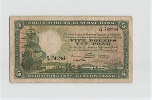 SOUTH AFRICA 5 Pounds 1938 (21.4.1938), P-86b Sign: Postmus, B14 748864,    A7 - Picture 1 of 2