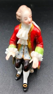 Antique Dresden Small Figurine Lace German Porcelain 2.5"Hx1.5Wx1.5D - Picture 1 of 7