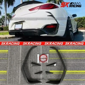 Carbon Fiber Rear Bumper Corner Splitters Aprons+Side Vent For Infiniti Q60 17+ - Foto 1 di 25