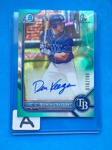 DOMINIC KEEGAN 2022 1st Bowman Draft Chrome Prospect Aqua Refractor Auto /199 - Picture 1 of 2