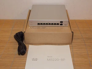 NEU Cisco Meraki MS220-8P-HW Cloud Managed PoE Switch No License UNCLAIMED OVP - Bild 1 von 1