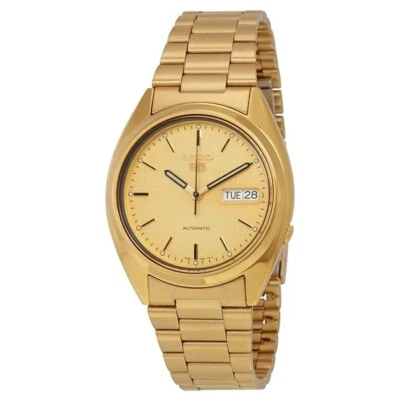 Reloj Pulsera Seiko Hombre SNXL72 Seiko 5 Automático Tono Dorado Acero Inoxidable Foto 1 de 2