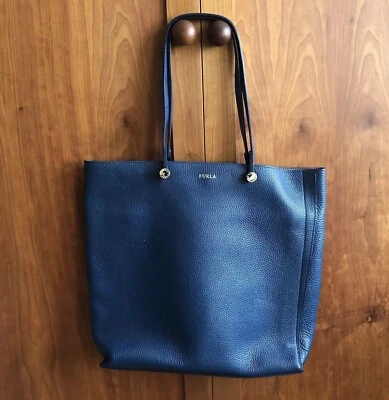 Furla Eden Large East West Leather Tote/Shopper Bag 284868 Atlantic Blue Ex Cond - Image 1 of 4