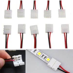 10Pcs PCB Cable 2 Pin LED Strip Connector 3528/5050 Single Color Adapter UK6 _yi - Picture 1 of 14