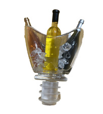 Prodyne Acrylic Airtight Seal Bottle Stopper Wine in Ice Bucket 3.75 in