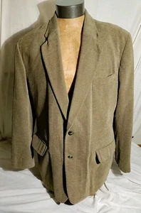 Men Claiborne Brown Italian Fabric Tweed 2 Button Sport Coat Jacket 44L VTG NWOT - Picture 1 of 7