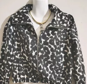 Ruby Rd. Women's Bomber Jacket Size 6P Black White Lightweight Jacket - Picture 1 of 9