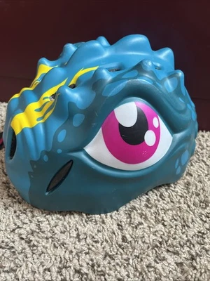 Casco de bicicleta de dinosaurio Apusale para niños - azul verde, talla S (48-53 cm) - ajustable Foto 1 de 4