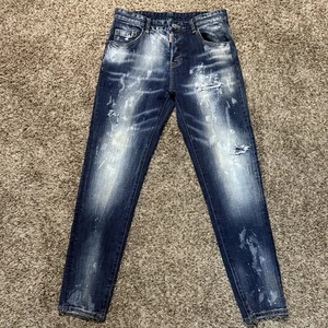 Dsquared2 Canadian Flag Jeans Gr. 50 Blau Denim Distressed Button Fly Made Italy - Bild 1 von 21