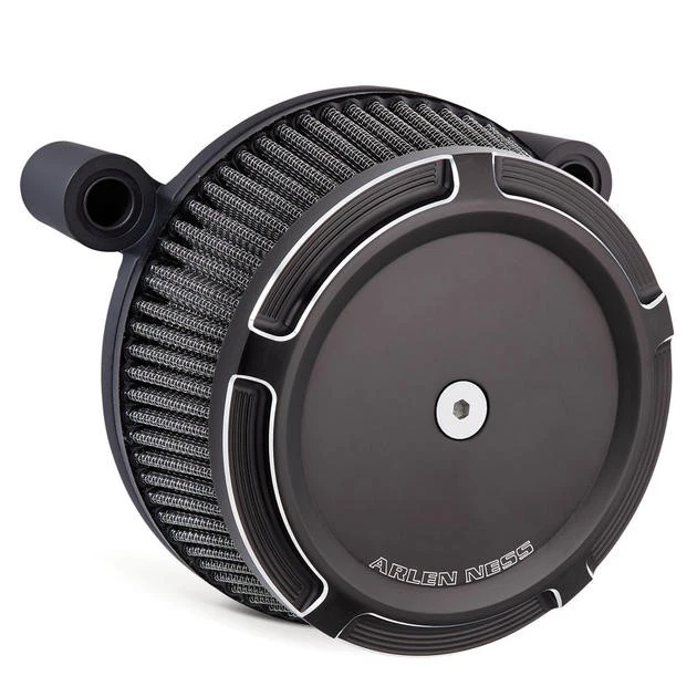 Arlen Ness Big Sucker Stage 1 Air Cleaner Beveled SS Filter Black #50-844 - Image 1 of 1