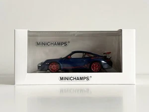 Brand New 1:43 Minichamps 2009 Porsche 997 911 GT3 RS 3.8 Blue Limited Edition!! - Picture 1 of 13
