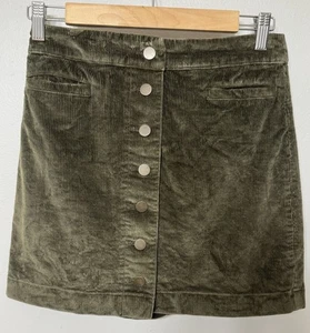 ARITZIA WILFRED FREE Mini Skirt Women’s Size 4  Karmen Green  Corduroy - Picture 1 of 7