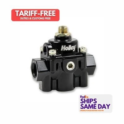 Holley 12-887, One Black Aluminum Fuel Pressure Regulator By-Pass Style 6Psi Bla - Image 1 of 4