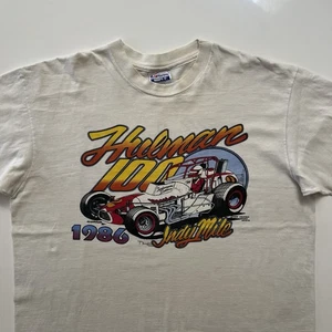 VTG 80s Hulman 100 Racing T Shirt Indianna State Fairgrounds Mens Extra Large - Picture 1 of 12