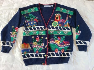 Vintage BellePointe Damen Weihnachts Strickjacke Pullover XL - Bild 1 von 15