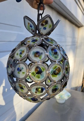 VINTAGE MCM FELIPE DELFINGER for FEDERS, HANGING GLASS LIGHT, BLOWN GLASS 9.5" - Image 1 of 4