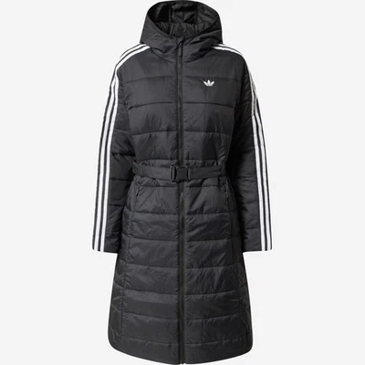 Adidas Originals Hooded Premium Long Slim Jacket Women's Coat Black UK 6 / XS - Image 1 of 4