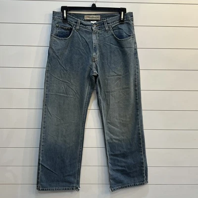 Pantalones de mezclilla rectos vintage Y2K Bullhead talla 33x30 azul holgados reales 34X30 Foto 1 de 4