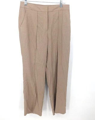 Pantalones The Limited para mujer 8P tostados tiro alto pierna ancha mezcla de lino pequeña oficina Foto 1 de 4