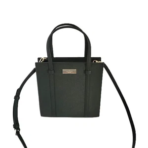 Kate Spade KI926 Kenzie Limited Saffiano PVC Small Tote Crossbody Handbag Black - Picture 1 of 7