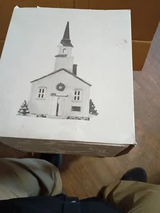 1986 Dept 56 New England Village Steeple Church 6530-7 OHNE Licht, mit Box - Bild 1 von 13