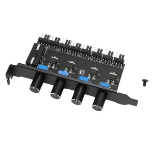 PC Fan Hub 4 Knob 8 Channels 4PIN Interface 72W PCI Bracket Cooling Fan Speed CB - Afbeelding 1 van 22