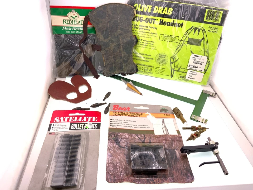Lot Of VTG Archery Supplies Bear Blunt Points Satellite Bullet Points T Scale Et - Image 1 of 4