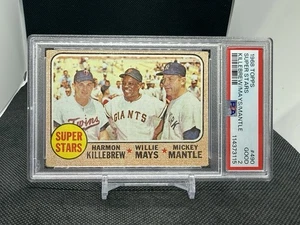 1968 Topps #490 Killebrew/Mays/Mantle PSA 2 Super Stars - Picture 1 of 5