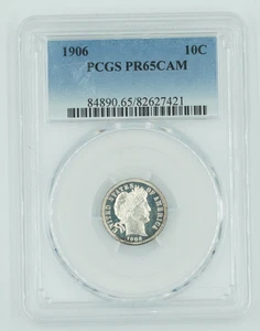 1906 PCGS PR65CAMEO Barber Dime - Picture 1 of 3