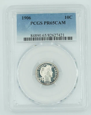 1906 PCGS PR65CAMEO Barber Dime - Image 1 of 3
