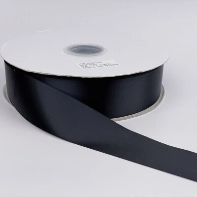 Single Face Satin Ribbon 100% Polyester, 3/4" Width 100 Yards/ Roll, Pink, Black - Image 1 of 4