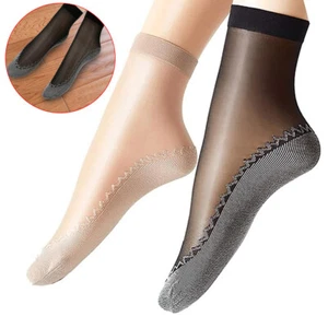 12x Non Slip Women's Ankle Socks Ultra-thin Elastic Sheer Silky Short Stockings - Picture 1 of 46