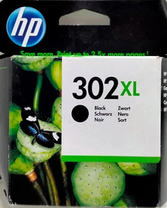 HP 302XL, Original F6U68AE UUS Black, Genuine Ink Cartridge 302 XL OVP - Afbeelding 1 van 5
