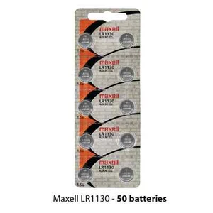 Maxell LR1130 Alkaline 1.5 Volt Battery Hologram (50 Batteries) AG10 - Picture 1 of 1