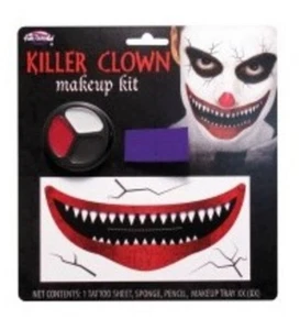 Killer Clown Mouth Tattoo Makeup Kit - Costume Accessories - One Size - Picture 1 of 1