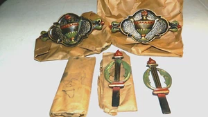 6 ANTIQUE VINTAGE CAST IRON CURTAIN TIEBACKS ETC NOS NEW OLD STOCK UNUSED - Picture 1 of 8