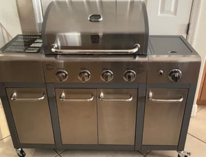 Kenmore - Outdoor Kitchen Island  Bbq, 4-Burner Propane Gas Grill w/Side Burner - Picture 1 of 10