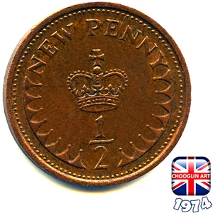 A BRITISH 1974 ELIZABETH II HALF PENNY ½p coin, 51 Years Old! - Picture 1 of 2