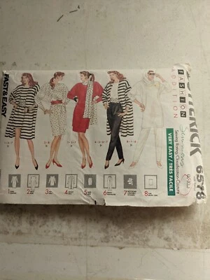 Vtg Butterick Pattern 6578 Tunic Dress Top Jacket Pants Belt Drape Misses L XL - Image 1 of 4
