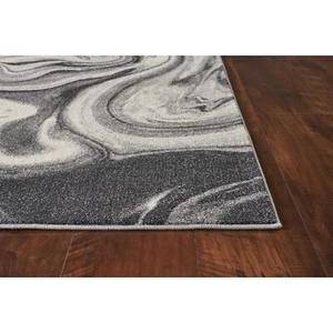 3' X 5' Grey Black Machine Woven Marble Indoor Area Rug - Picture 1 of 5