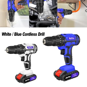 Cordless Drill Set 21v Electric Screwdriver Bits 25+1 Torque 2 Speeds LED Light - Picture 1 of 26