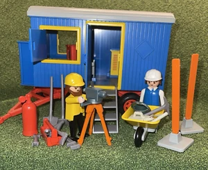 Vintage Playmobil 3760 Trailer Construction Workers Tools 1992 MINT w/ Stickers! - Picture 1 of 19