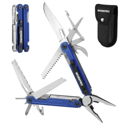 WORKPRO 18in1 Multi Tool Plier Stainless Steel Multitool with Sheath Safety Lock - Image 1 of 4
