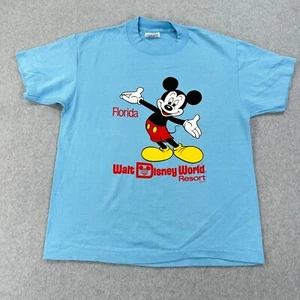Vtg Walt Disney World Resort Florida Hef-T By Tee Jays T-Shirt Blue Boys Size M - Picture 1 of 10