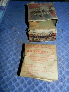VINTAGE Ford 1929-1932 Surety Products co Steel - Seal Piston ring set 187  .015 - Picture 1 of 7
