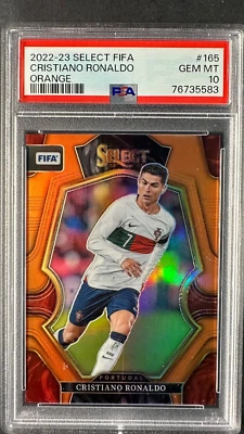 2022 Select FIFA #165 Cristiano Ronaldo  /60 PSA 10 ORANGE POP 7 - Image 1 of 2
