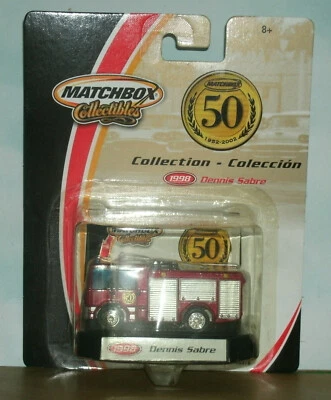 1/96 Scale 1998 Dennis Sabre Diecast Fire Rescue Box Truck - Matchbox 50th 96978 - Image 1 of 4