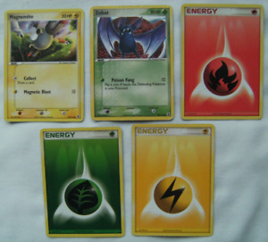 5 Pokémon TCG 2005 EX Series Delta Species Set Energy Cards Lot Magnemite Zubat
